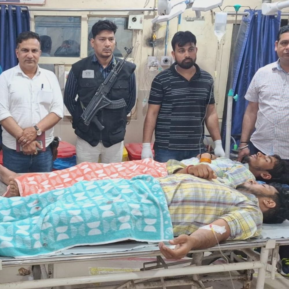 सोनीपत में STF और बदमाशों के बीच मुठभेड़:झज्जर अपहरण केस से जुड़ा मामला, दो के पैर में लगी गोली; तीन गिरफ्तार