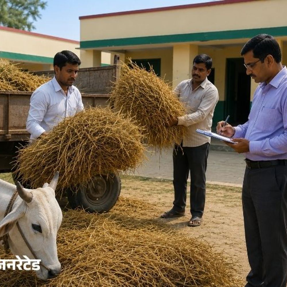 यूपी के सरकारी शिक्षक अब 100 क्विंटल भूसा जुटाएंगे:बरेली में BSA ने जारी किया आदेश; टीचर बोले- कल गोबर भी उठवाएंगे